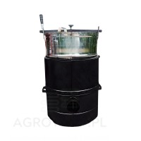 Agrowow 100 L coal-fired potato steamer, painted with stainless steel boiler 1.jpg