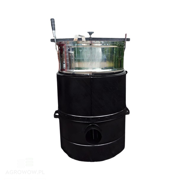 Agrowow 100 L coal-fired potato steamer, painted with stainless steel boiler 1.jpg