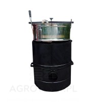 Agrowow 160 L coal-fired potato steamer, painted with stainless steel boiler 1.jpg