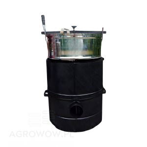 Agrowow 160 L coal-fired potato steamer, painted with stainless steel boiler