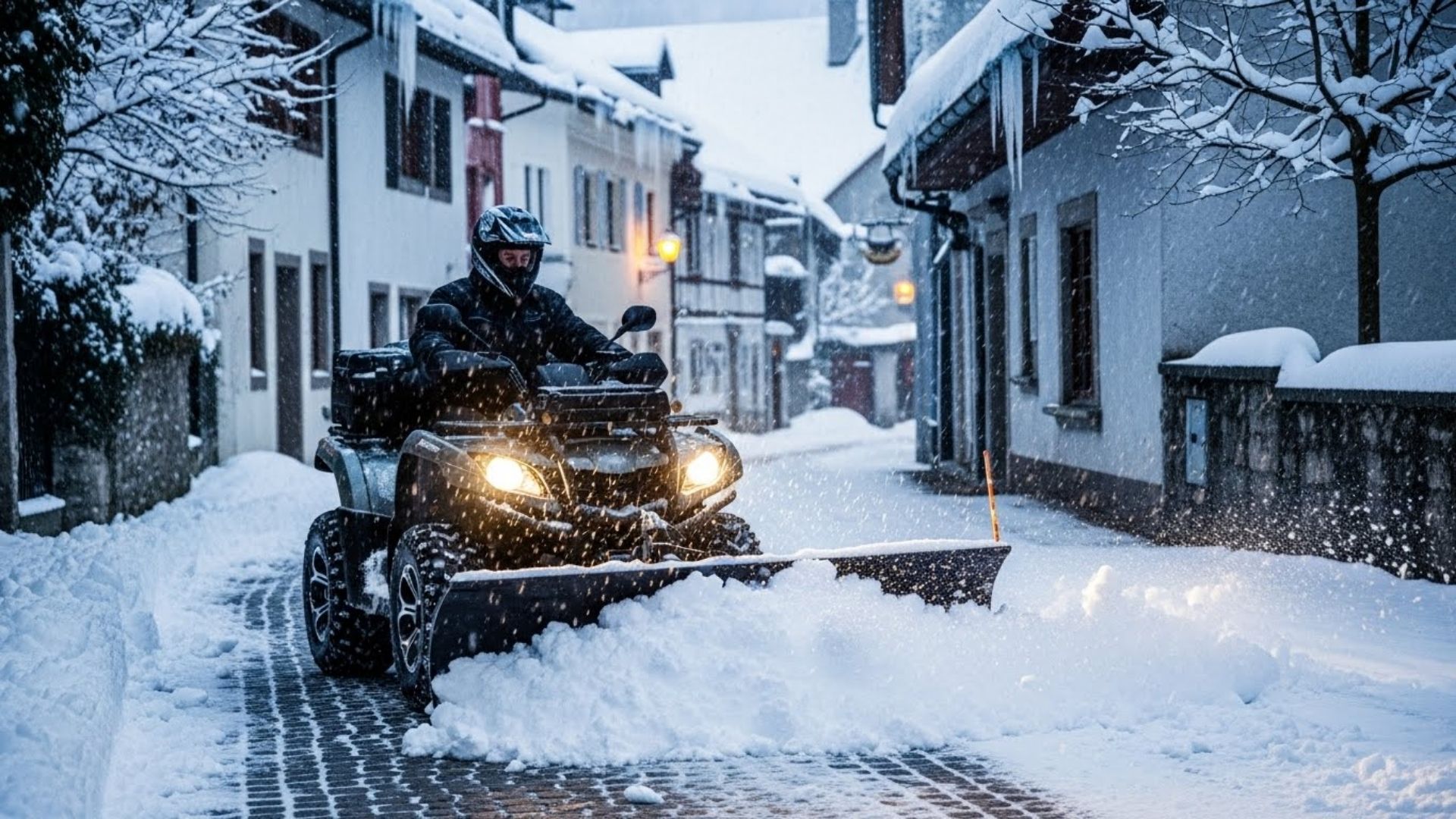 Quad i pług – mistrzowie zimowego porządku